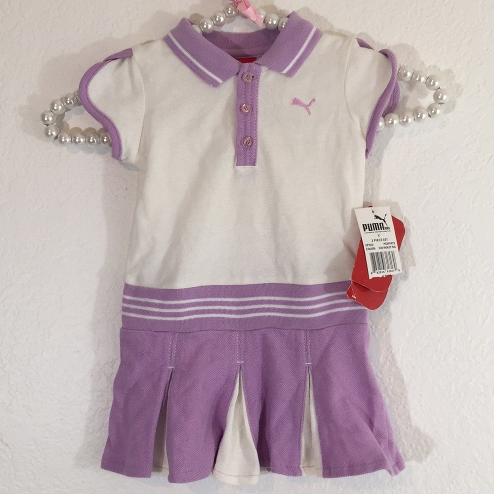 PUMA Light Purple & White Polo Tennis Dress New